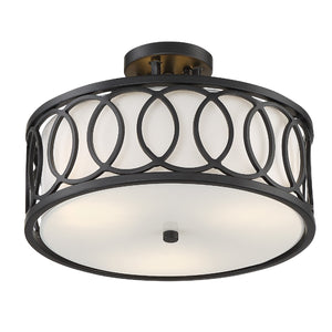 Florence 15'' Three Light Semi Flush Mount, Matte Black - Alternate Product Image 1.jpg