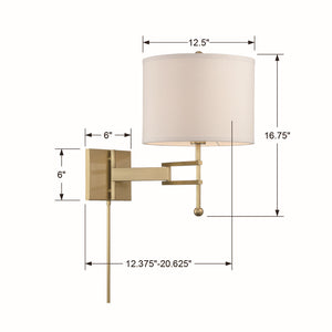 Marion 12.5'' One Light Wall Sconce, Aged Brass Alt 5.jpg