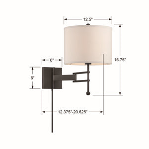 Marion 12.5'' One Light Wall Sconce, Matte Black Alt 4.jpg