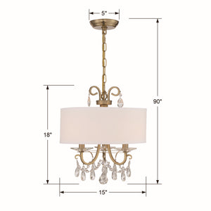Ophelia 14'' Three Light Chandelier, Gold Clear Hand Cut Crystal Alt 5.jpg
