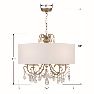 Ophelia 24'' Five Light Chandelier, Gold Clear Hand Cut Crystal Alt 5.jpg