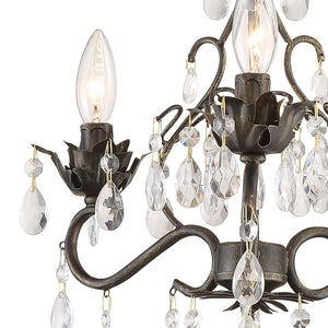 Maison Parisienne 13'' Three Light Hand Cut Crystal Mini Chandelier, Bronze Alt 4.jpg