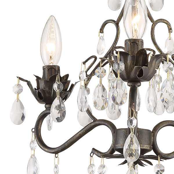 Maison Parisienne 13'' Three Light Hand Cut Crystal Mini Chandelier, Bronze Alt 4.jpg