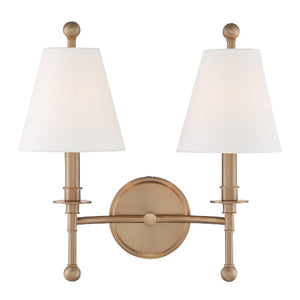 Rivoli 15'' Two Light Wall Sconce, Aged Brass - Alternate Product Image 1.jpg