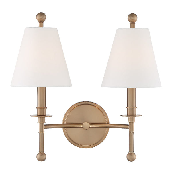 Rivoli 15'' Two Light Wall Sconce, Aged Brass - Alternate Product Image 1.jpg