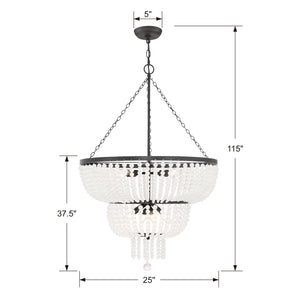 Kylie 24.75'' Eight Light Chandelier, Matte Black - Alternate Product Image 3.jpg
