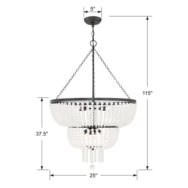 Kylie 24.75'' Eight Light Chandelier, Matte Black - Alternate Product Image 3.jpg