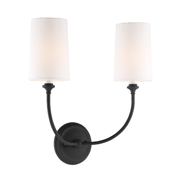 Sylvain 15.5'' Two Light Wall Sconce, Black - Alternate Product Image 1.jpg