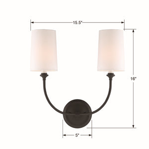 Sylvain 15.5'' Two Light Wall Sconce, Black - Alternate Product Image 3.jpg