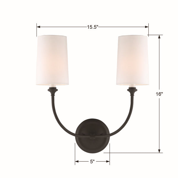 Sylvain 15.5'' Two Light Wall Sconce, Black - Alternate Product Image 3.jpg