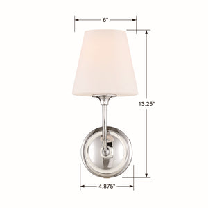 Sylvain 6" One Light Wall Sconce, Polished Chrome