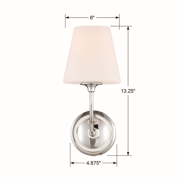 Sylvain 6" One Light Wall Sconce, Polished Chrome
