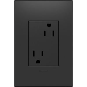 adorne® ARTR153G4 15A Dual Tamper-Resistant Plus-Size Outlet, Graphite
