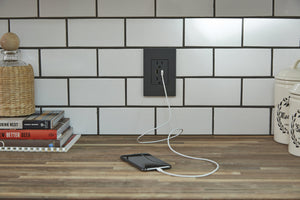 adorne® ARTRUSB153G4 Dual-USB Outlet , Graphite