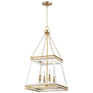Butler Four Light Pendant, White And Aged Brass - Alternate Product Image 3.jpg