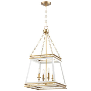 Butler Four Light Pendant, White And Aged Brass Alt 4.jpg