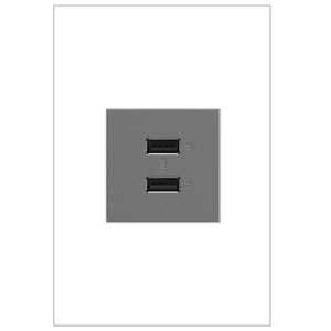adorne® ARUSB2AA6M4 Ultra-Fast USB Type-A/A Outlet Module, Magnesium
