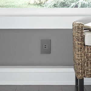 adorne® ARUSB2AA6M4 Ultra-Fast USB Type-A/A Outlet Module, Magnesium