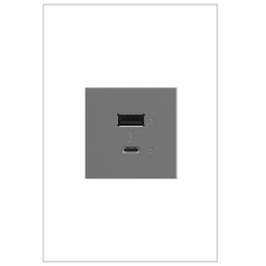 adorne® ARUSB2AC6M4 Ultra-Fast USB Type-A/C Outlet Module, Magnesium
