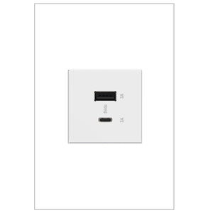 adorne® ARUSB2AC6W4 Ultra-Fast USB Type-A/C Outlet Module, White