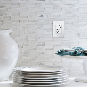 adorne® ARTRUSB156ACW4 15A Tamper-Resistant Ultra-Fast USB Type-A/C Outlet, White
