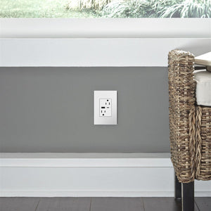 adorne® ARTRUSB156ACW4 15A Tamper-Resistant Ultra-Fast USB Type-A/C Outlet, White