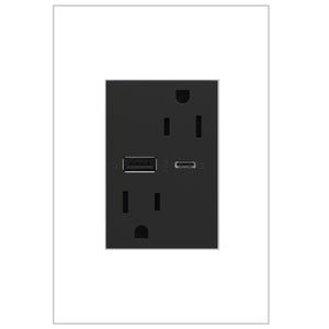 adorne® ARTRUSB156ACG4 15A Tamper-Resistant Ultra-Fast USB Type-A/C Outlet, Graphite