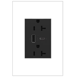 adorne® ARTRUSB206ACG4 20A Tamper-Resistant Ultra-Fast USB Type-A/C Outlet, Graphite