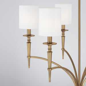 Aurora 31" Six Light Chandelier, Aged Brass
