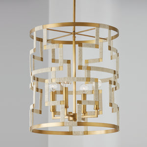 Mira 18.25'' Four Light Foyer Pendant, Bleached Natural Jute and Brass - Alternate Product Image 2.jpg