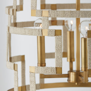 Mira 18.25'' Four Light Foyer Pendant, Bleached Natural Jute and Brass - Alternate Product Image 3.jpg