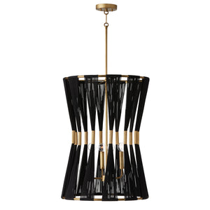 Stella 19.5'' Four Light Foyer Pendant, Black Rope and Brass - Alternate Product Image 1.jpg