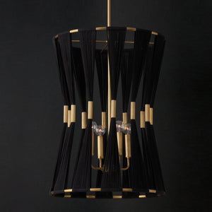 Stella 19.5'' Four Light Foyer Pendant, Black Rope and Brass - Alternate Product Image 3.jpg