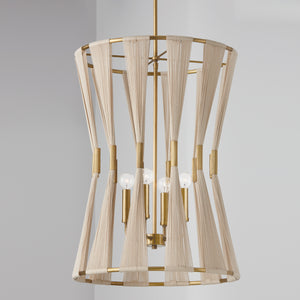 Stella 19.5'' Four Light Foyer Pendant, Bleached Natural Rope and Brass - Alternate Product Image 2.jpg