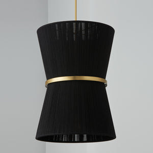 DeMille 20'' Six Light Foyer Pendant, Black Rope and Brass - Alternate Product Image 1.jpg