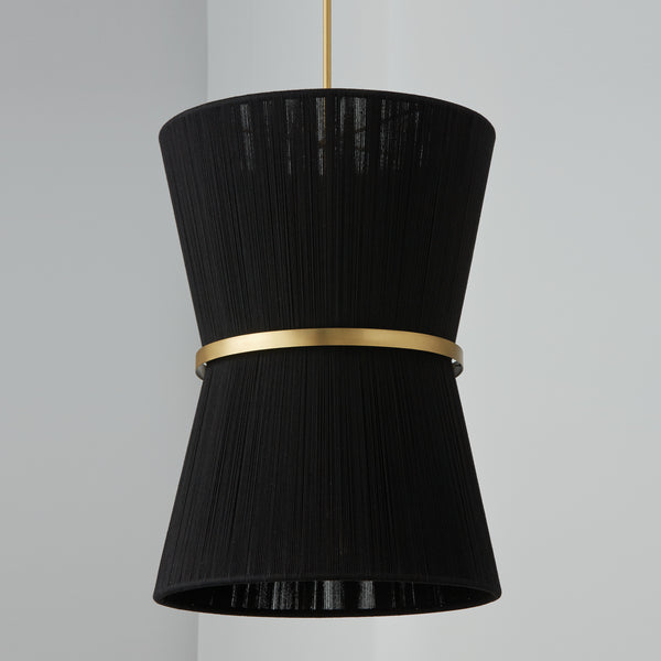 DeMille 20'' Six Light Foyer Pendant, Black Rope and Brass - Alternate Product Image 1.jpg