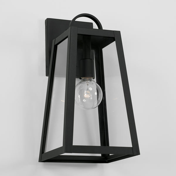Layton 8" One Light Outdoor Wall Lantern, Black