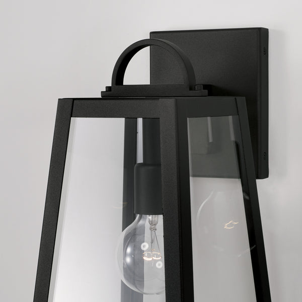 Layton 8" One Light Outdoor Wall Lantern, Black
