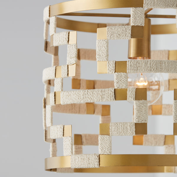 Mira 13.5'' One Light Pendant, Bleached Natural Jute and Brass - Alternate Product Image 3.jpg