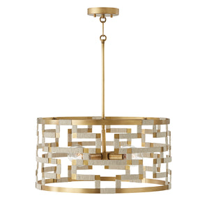 Mira 21.5'' Four Light Pendant, Bleached Natural Jute and Brass - Alternate Product Image 1.jpg