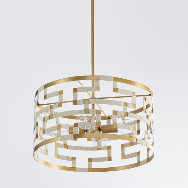 Mira 21.5'' Four Light Pendant, Bleached Natural Jute and Brass - Alternate Product Image 2.jpg