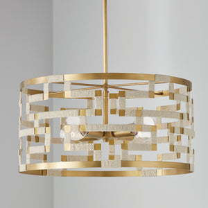 Mira 21.5'' Four Light Pendant, Bleached Natural Jute and Brass - Alternate Product Image 3.jpg