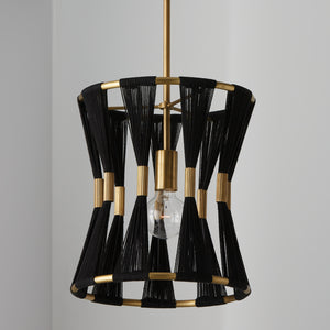 Stella 12.25'' One Light Pendant, Black Rope and Brass - Alternate Product Image 2.jpg