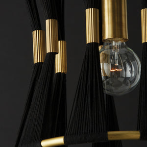 Stella 12.25'' One Light Pendant, Black Rope and Brass - Alternate Product Image 3.jpg