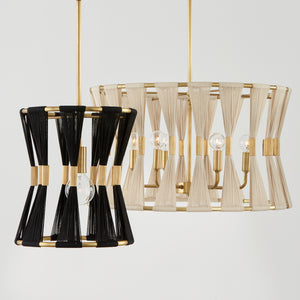 Stella 12.25'' One Light Pendant, Black Rope and Brass Alt 5.jpg