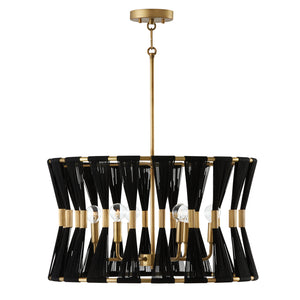 Stella 24.5'' Six Light Pendant, Black Rope and Brass - Alternate Product Image 1.jpg