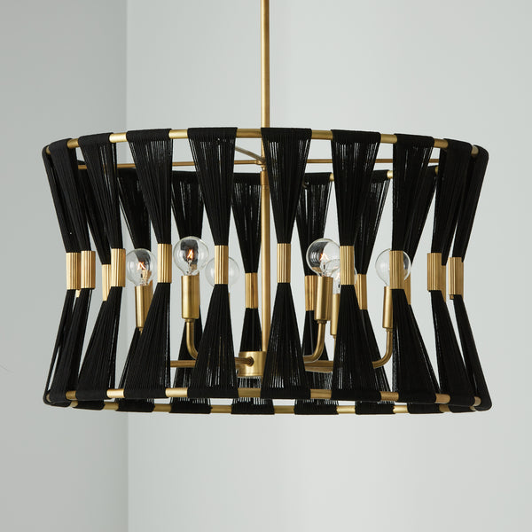 Stella 24.5'' Six Light Pendant, Black Rope and Brass - Alternate Product Image 2.jpg