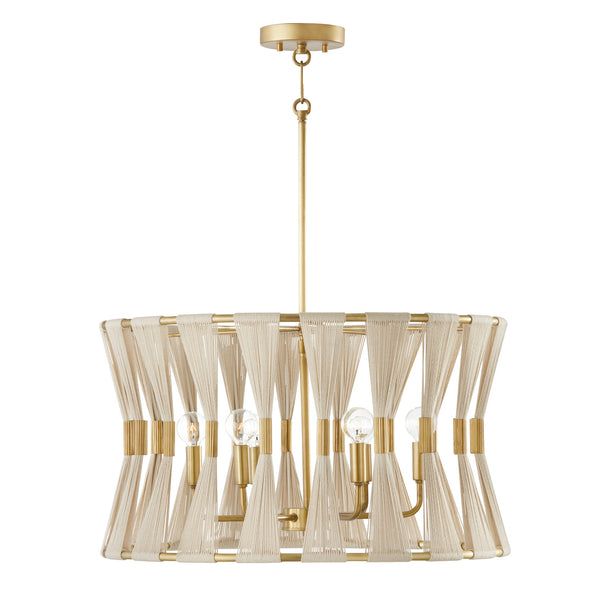 Stella 24.5'' Six Light Pendant, Bleached Natural Rope and Brass - Alternate Product Image 1.jpg