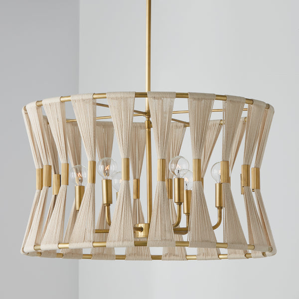 Stella 24.5'' Six Light Pendant, Bleached Natural Rope and Brass - Alternate Product Image 2.jpg