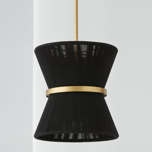 DeMille 12'' One Light Pendant, Black Rope and Brass - Alternate Product Image 1.jpg